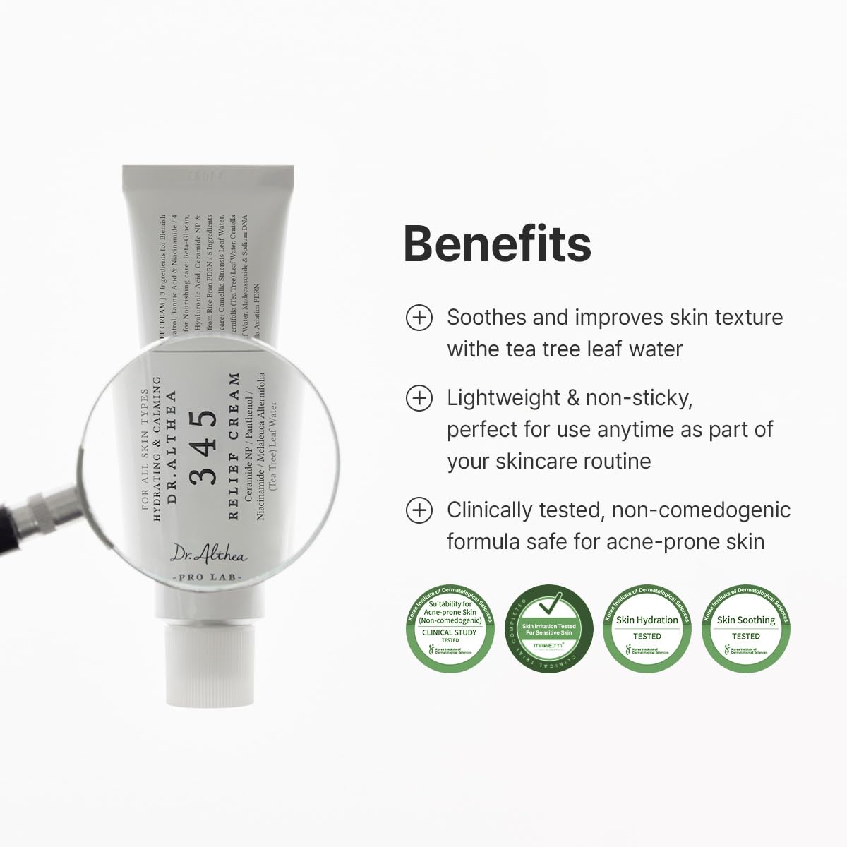 Dr.Althea 345 Relief Cream | Daily Face Moisturizer for Soothing Recovery and Blemish Care with PDRN & Niacinamide | Korean Vegan Skincare for All Skin