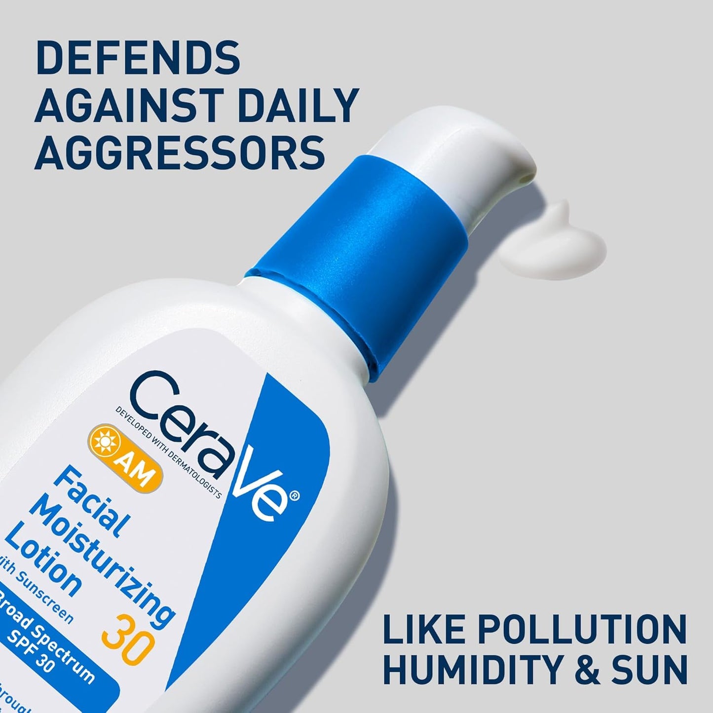 CeraVe AM Facial Moisturizing Lotion SPF 30 — Oil-Free Daily Face Moisturizer with Hyaluronic Acid, Niacinamide & Ceramides