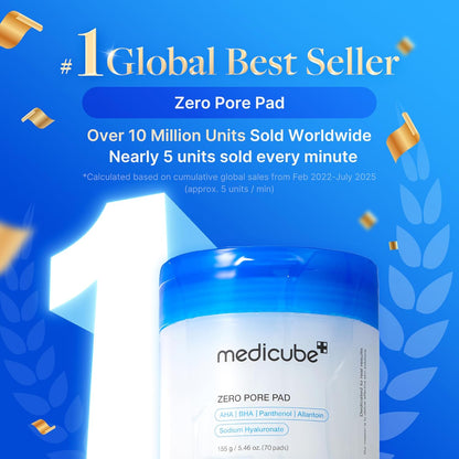 medicube Zero Pore Pad 2.0 — Dual-Textured Exfoliating Toner Pads with 4.5% AHA & 0.45% BHA